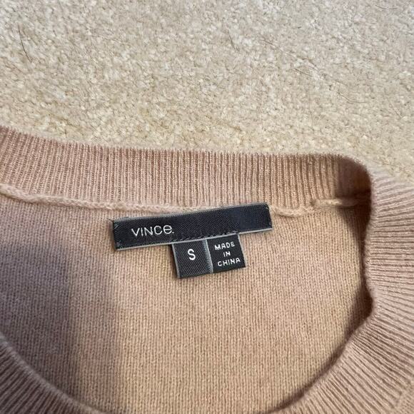 Vince Color Block 100% Cashmere Sweater Dress Long Sleeve Grey Nude Size Small - Picture 6 of 8